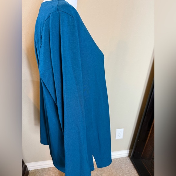 J Jill marine blue Lux Supima forward seam tunic size large petite - Picture 6 of 8